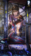 giantess earth space color handheld spaceship dangle giantessfan looking_at_tiny