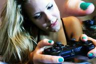 crush collage micro blonde finger shrunken_men hand face shrunken_man game cruel bobbob manicure imminent_crush bugunderherfeet callia looking_at_tiny playstation