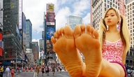 giantess collage feet city toes barefoot buildings soles asian sitting people streets looking_at_viewer
