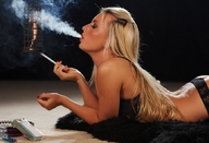 collage blonde domination slave lying_down unknown_artist shrunken_men shrunken_man cage entrapment smoke cigarette manicure looking_at_tiny