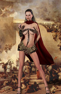 breasts giantess brunette cape redfiredog digital_render julia test_render queen_of_amazons