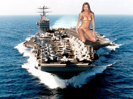 giantess collage blonde swimsuit cleavage ocean military wonderslug kneeling jets aircraft_carrier flight_deck sofia_vergara