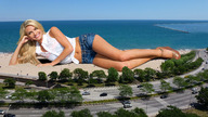 giantess collage blonde beach ocean smiling wonderslug lying_down shorts sand streets platforms cassidy_wolf
