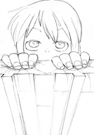 giantess monochrome parody sketch hand_crush wall attack_on_titan shingeki_no_kyojin bakugeki_no_g cracked_wall planet_(bakugeki_no_g)