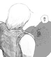 drawing giantess monochrome bakugeki_no_g giant_sparring planet_(bakugeki_no_g)