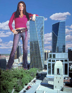 giantess collage city clothed cleavage brunette smiling wonderslug skyscraper looking_at_viewer katie_price
