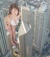 giantess chief collage city asian skyscraper