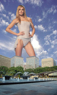 breasts giantess collage city mega blonde buildings helicopter wonderslug clouds sky hands_on_hips fountains