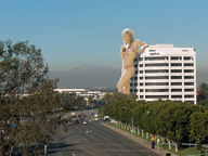 giantess collage blonde swimsuit buildings wonderslug mountains highway sky carmen_electra san_diego