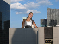 giantess collage city buildings brunette wonderslug clouds sky