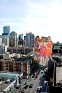 giantess collage city high_heels buildings wonderslug dress giantesses streets rooftop_view behind_view