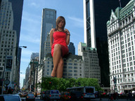 giantess collage city brunette dress skyscraper e10 streets