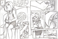 drawing monochrome handheld shrunken_man smelly stinky dialogue video_games armpits