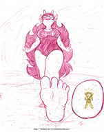 drawing giantess crush feet barefoot foot_crush walking unaware shrunken_person unaware_crush imminent_crush homestuck feferi_peixes twisted_persona sollux_captor