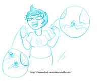 drawing vore monochrome unaware shrunken_people food g-cat imminent_vore homestuck implied_vore twisted_persona jane_crocker