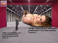 breasts growth giantess collage blonde lying_down looking_at_viewer squeezemeflat