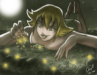 drawing giantess blonde destruction lying_down teasing night ferris_wheel stars carnival angelgts