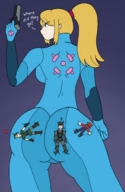 drawing giantess color gun mario butt_crush samus_aran ponytail zero_suit snake unaware metroid solid_snake dialogue jackurai video_games unaware_crush no_background stuck_to_butt dookyikrdooky link_(the_legend_of_zelda) super_smash_bros.