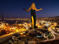 collage city long_hair high_heels celebrity sandals legs night looking_at_viewer jennifer_aniston source_needed evening_gown strappy_shoes giantessbuster209