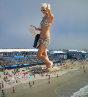 giantess collage swimsuit beach e10 paris_hilton