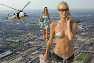 giantess collage city blonde bra helicopter brunette walking giantesses e10 paris_hilton