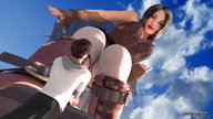 giantess gloves boots nylons looking_down clouds sky point_of_view miniskirt digital_render silentstepgts