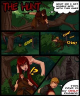 drawing giantess vore comic tongue tree red_hair forest hiding snake_girl tsavo panels looking_at_tiny agnitnurk