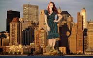 giantess collage city destruction cleavage helicopter smiling wonderslug dress skyscraper new_york_city kelly_brook waterfront