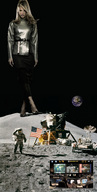 giantess collage blonde space moon photograph astronaut giantesscity lunar_module
