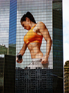 giantess collage buildings brunette wonderslug camera skyscraper reflection athletic michelle_lewin selfie