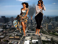 giantess crush collage city destruction barefoot dress walking skyscraper sunglasses giantesses streets kim_kardashian