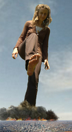 giantess collage city mega long_hair destruction barefoot soles brunette smiling foot_crush shadester dirty_soles