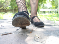 collage feet shoes shrunken_men fishnets shrunken_man outdoors hanna imminent_crush pavement peque