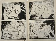 drawing giantess nude landscape comic monochrome french oral_sex trees