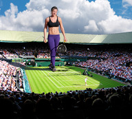 giantess collage wonderslug sneakers clouds athletic sky sports crowds spectators gemma_atkinson tennis_court