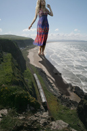 giantess collage city beach curly_hair