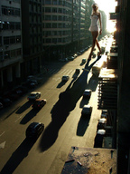 giantess collage city blonde skyscraper vehicles stret