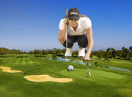 giantess clothed wonderslug kneeling grass golf sneakers hat mariajo_uribe