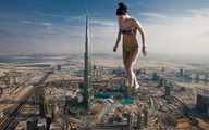 giantess crush collage city brunette skyscraper highway streets