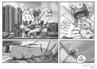 giantess city comic monochrome socks foot_crush taokaka cat_girl braid ragna_the_bloodedge blazblue