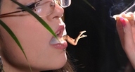 collage nude vore glasses shrunken_men smoking shrunken_man lipstick piercing cigarette