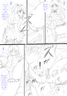 giantess panties upskirt comic long_hair destruction buildings butt_crush sitting open_mouth captions outdoors shirt_lift