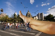 giantess collage barefoot buildings legs streets sky pedicure pedestrians eci999