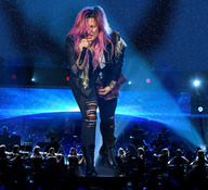 giantess collage wonderslug dyed_hair stage demi_lovato orchestra performing