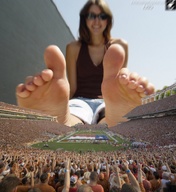 giantess collage feet barefoot brunette stadium red_nails crowds