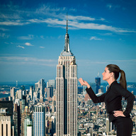 giantess collage city bridge destruction brunette ponytail celebrity hand skyscraper falling sandra_bullock new_york_city empire_state_building giantesscity looking_at_tiny