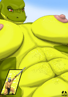 breasts drawing nipples giantess nude giga anthro color large_breasts sword red_eyes military lizard lying_down navel warrior abs looking_down commission zoom pandoza nose_ring neopuc sekvra scalie on_belly smirking cutaway bare_midriff looking_at_tinies