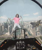 giantess collage city mega destruction handheld traffic jeans brunette airplane jets skyscraper foot_print vehicles point_of_view looking_at_viewer ps3_has_no_games laina_morris jet_interior