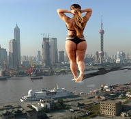 collage city mega butt barefoot buildings sky mick_78 ships wading behind_view