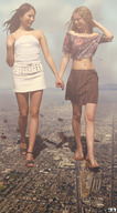 giantess crush collage city blonde destruction high_heels helicopter brunette couple foot_crush lesbians walking giantesses platforms skirts tan crushed_city